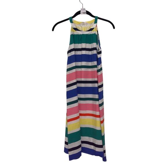 Sundress Striped Halter Linen, LOFT Ann Taylor Dress, S, Multi Color, Rainbow - Picture 4 of 8